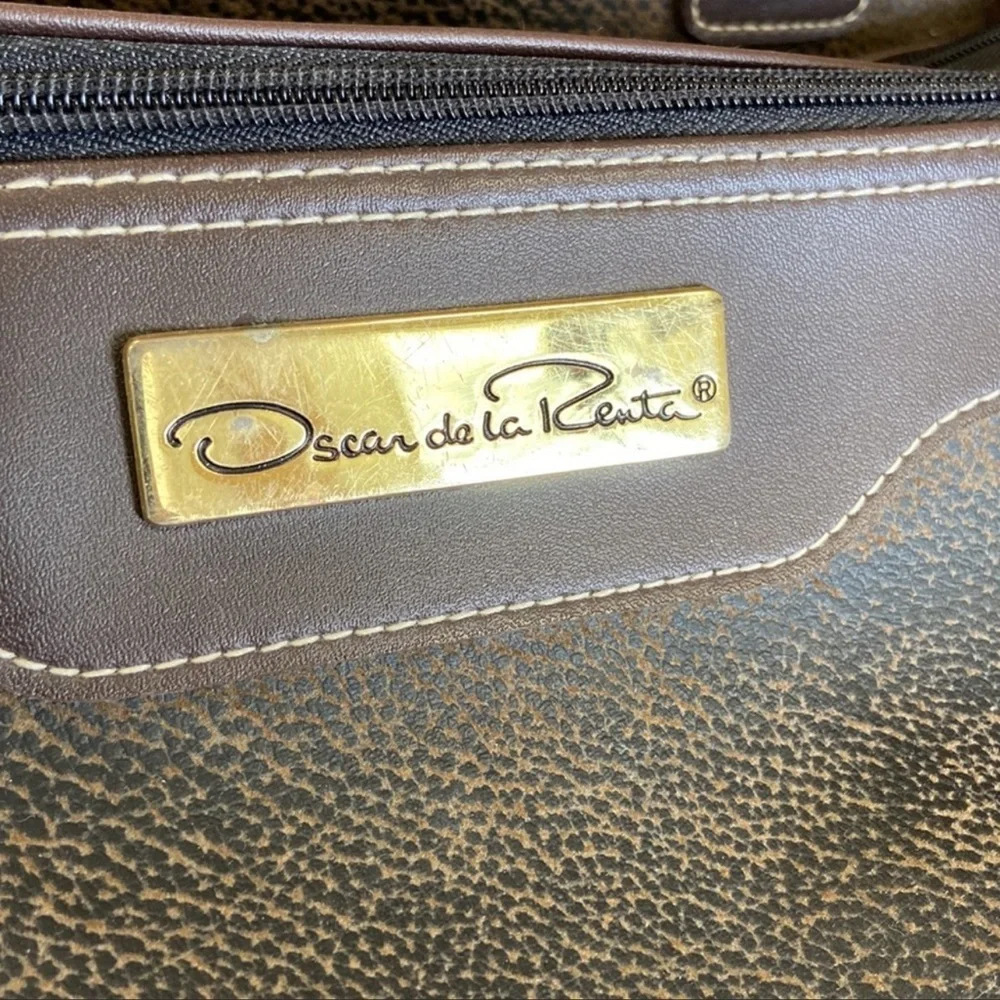 Vintage Oscar De La Renta | Faux Leather Pebbled Luggage Travel‎ Bag